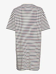 Double A by Wood Wood - Ulla stripe dress - t-shirt dresses - off-white/burgundy stripes - 1
