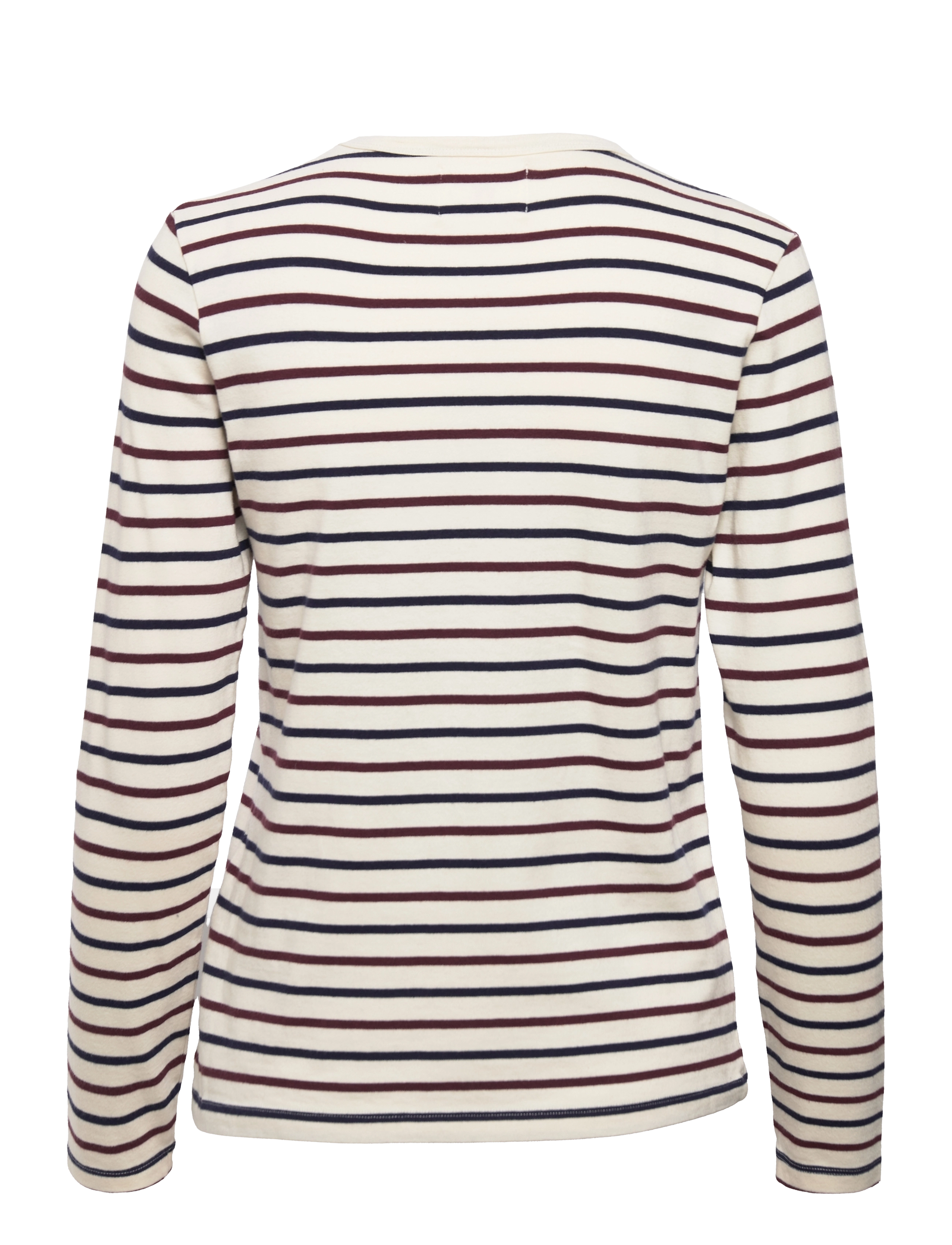Double A by Wood Wood - Moa stripe long sleeve - off-white/burgundy stripes - 1
