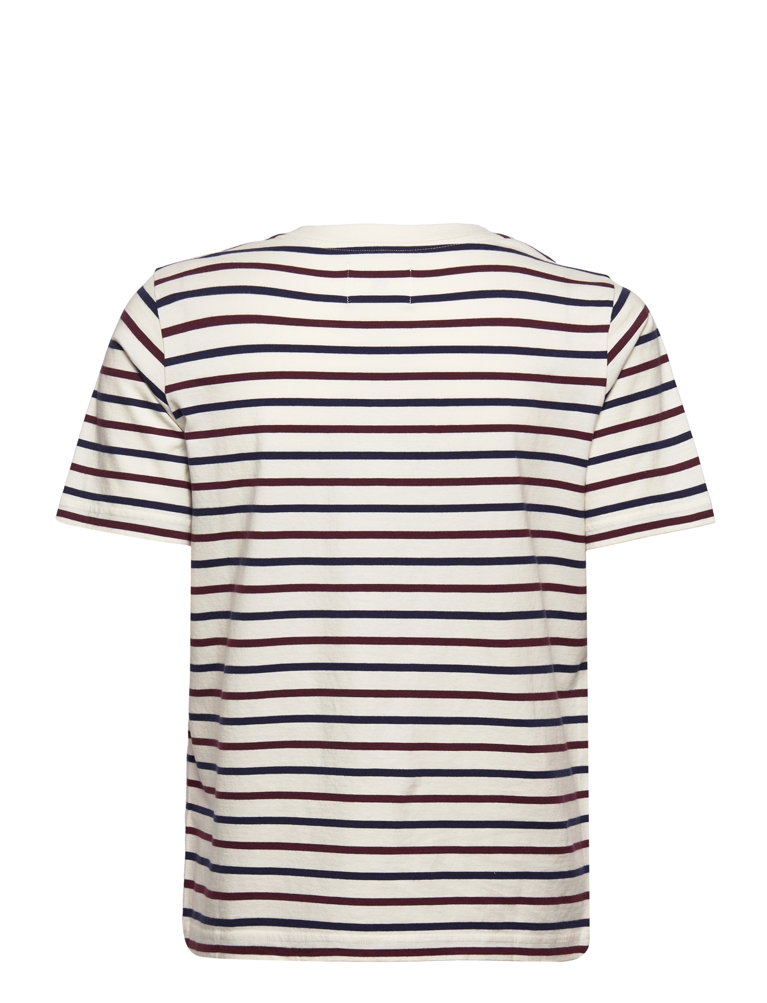 Double A by Wood Wood - Mia stripe T-Shirt - off-white/burgundy stripes - 1