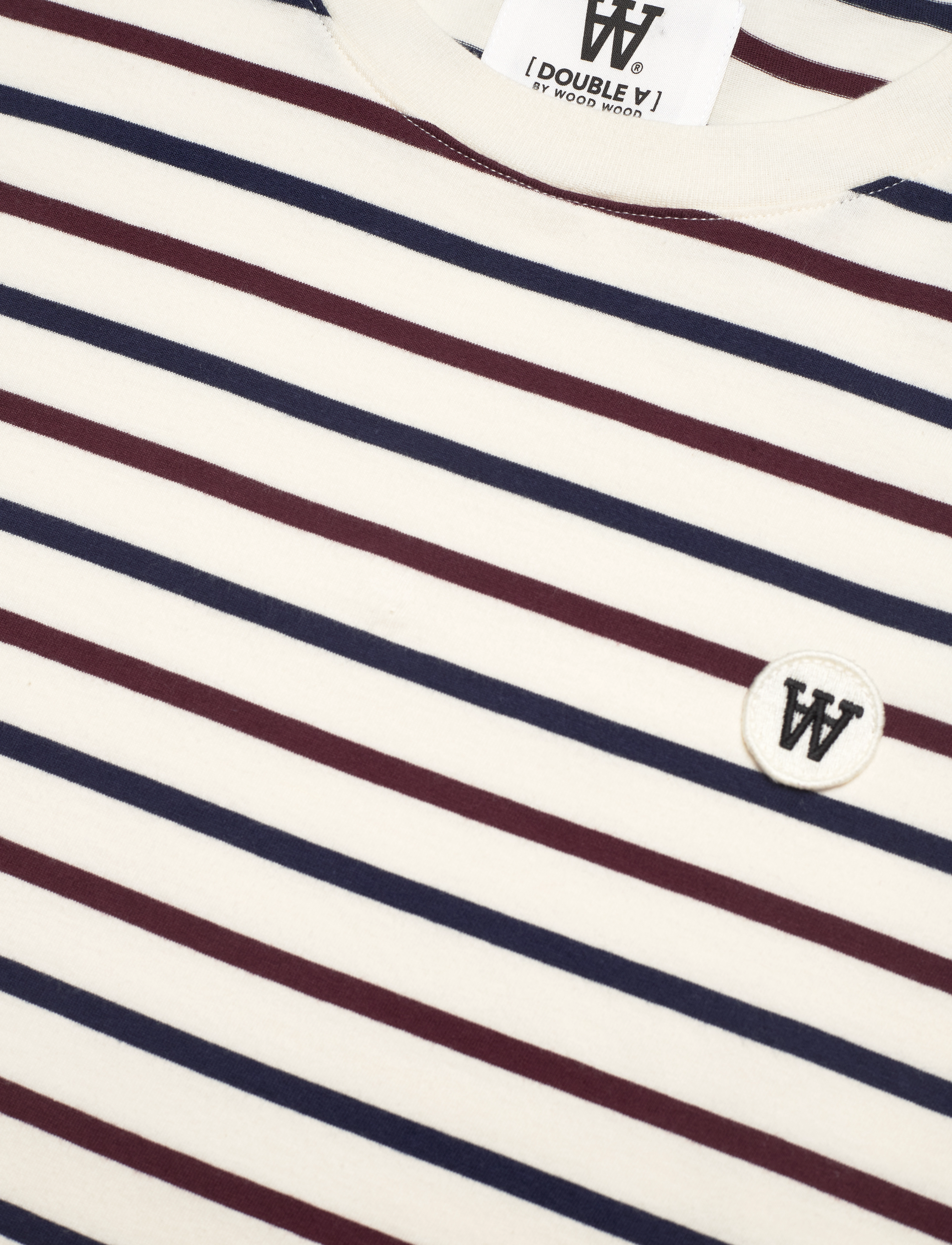 Double A by Wood Wood - Mia stripe T-Shirt - off-white/burgundy stripes - 2