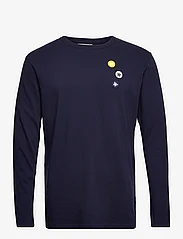 Double A by Wood Wood - Mel patches LS - langærmede t-shirts - navy - 0