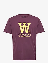 Double A by Wood Wood - Ace typo T-Shirt - kortærmede t-shirts - burgundy - 0