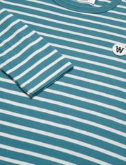 Double A by Wood Wood - Moa stripe long sleeve GOTS - t-shirts & tops - bright blue/ off white stripes - 2