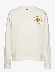 Double A by Wood Wood - Jess tonal logo sweatshirt GOTS - hoodies - off-white - 0