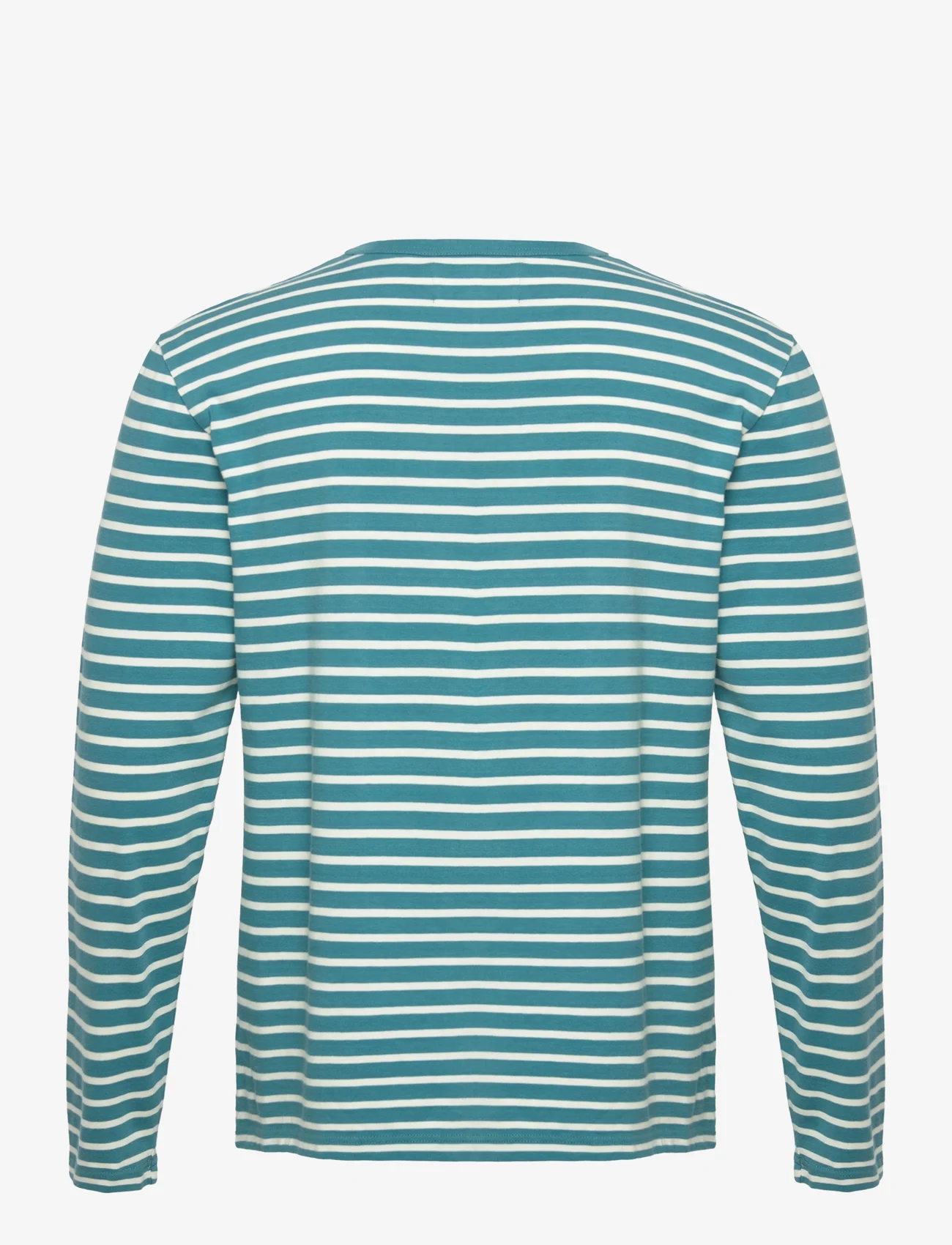 Double A by Wood Wood - Mel stripe long sleeve GOTS - t-shirts - bright blue/ off white stripes - 1