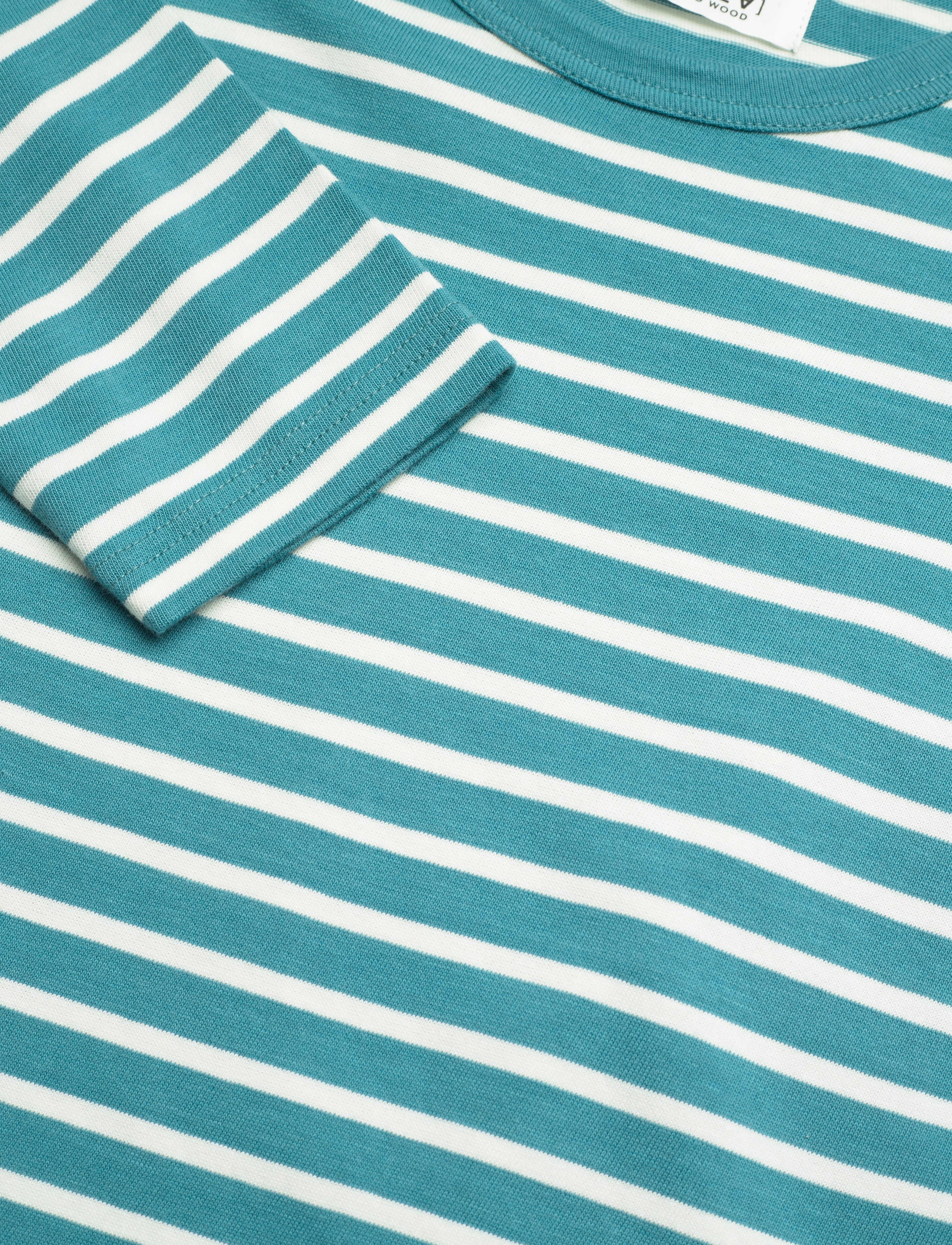 Double A by Wood Wood - Mel stripe long sleeve GOTS - bright blue/ off white stripes - 2