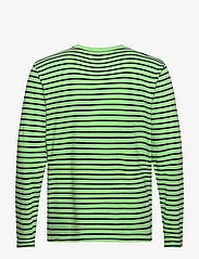 Double A by Wood Wood - Mel stripe long sleeve GOTS - langærmede t-shirts - pale green/ navy stripes - 1
