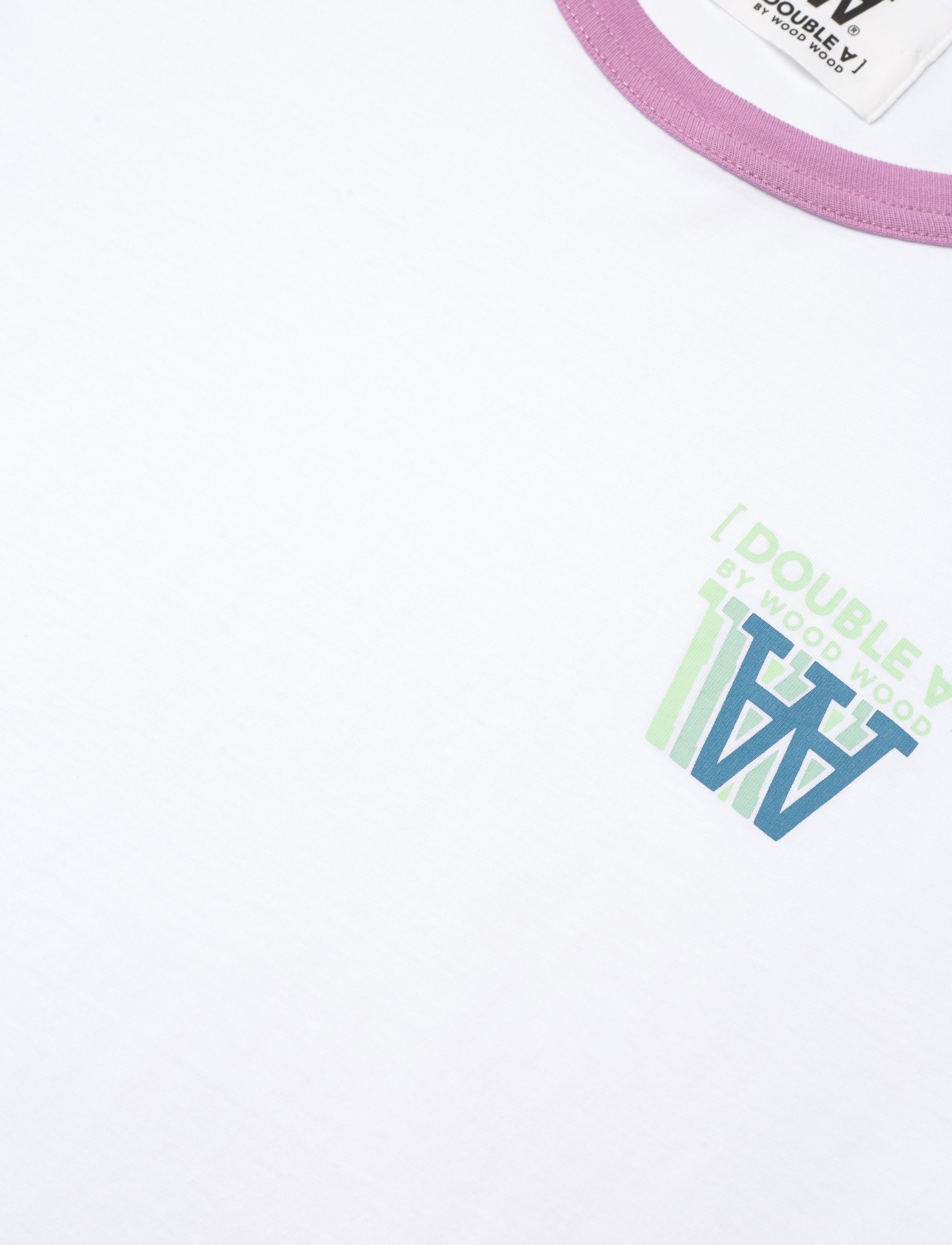 DOUBLE A BY W.W. - Fia stacked logo T-shirt - white - 2