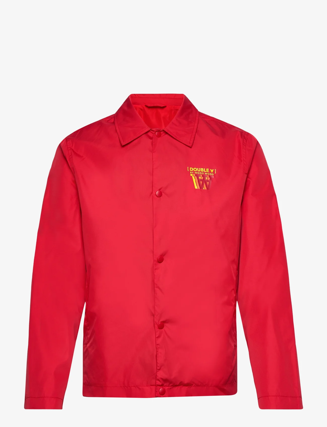 Double A by Wood Wood - Ali stacked logo coach jacket - vīriešiem - apple red - 0