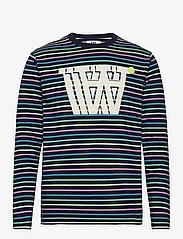 Double A by Wood Wood - Mel stripe long sleeve - t-shirts - navy stripes - 0
