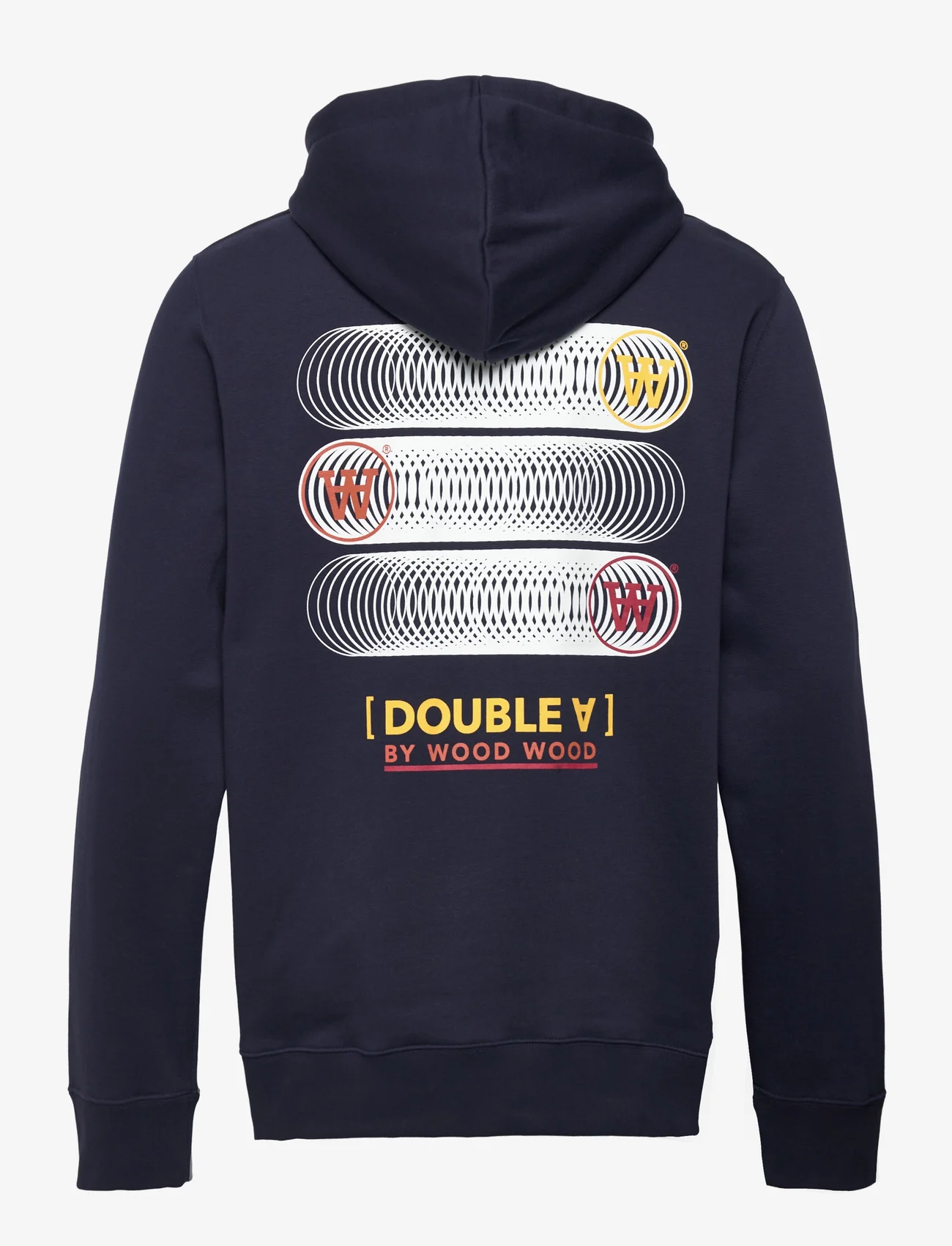 Double A by Wood Wood - Zan stacked logo zip hoodie - sweatshirts - navy - 1