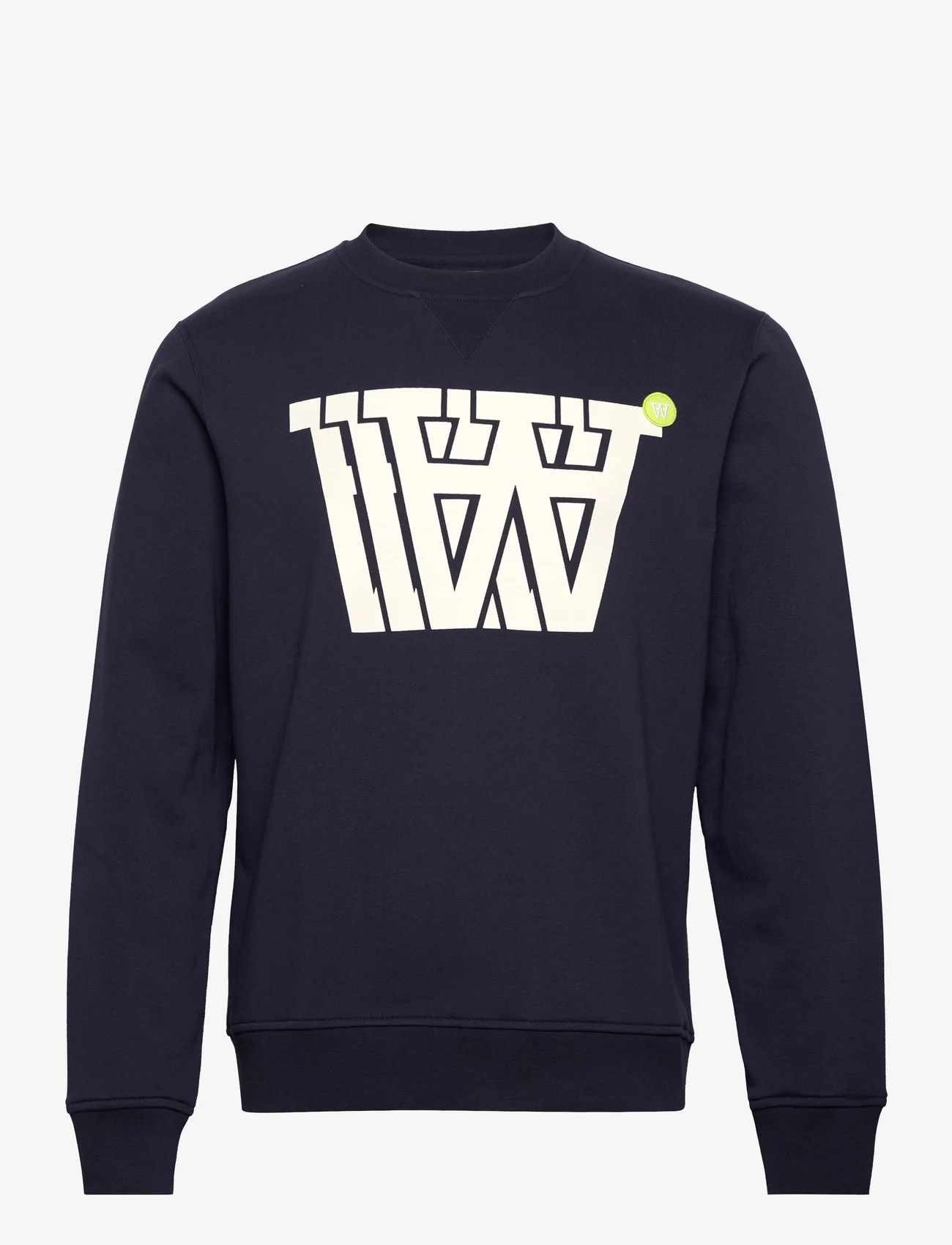 Double A by Wood Wood - Tye badge logo sweatshirt - navy - 0