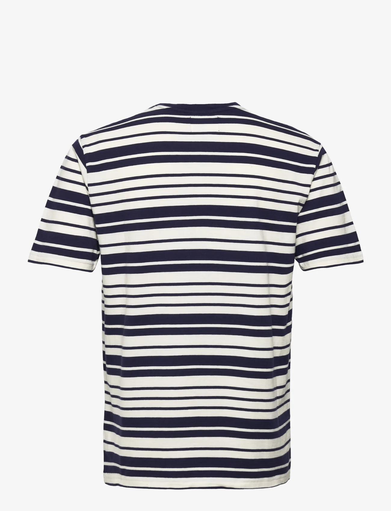 Double A by Wood Wood - Ace stripe T-shirt - short-sleeved t-shirts - off-white/navy stripes - 1