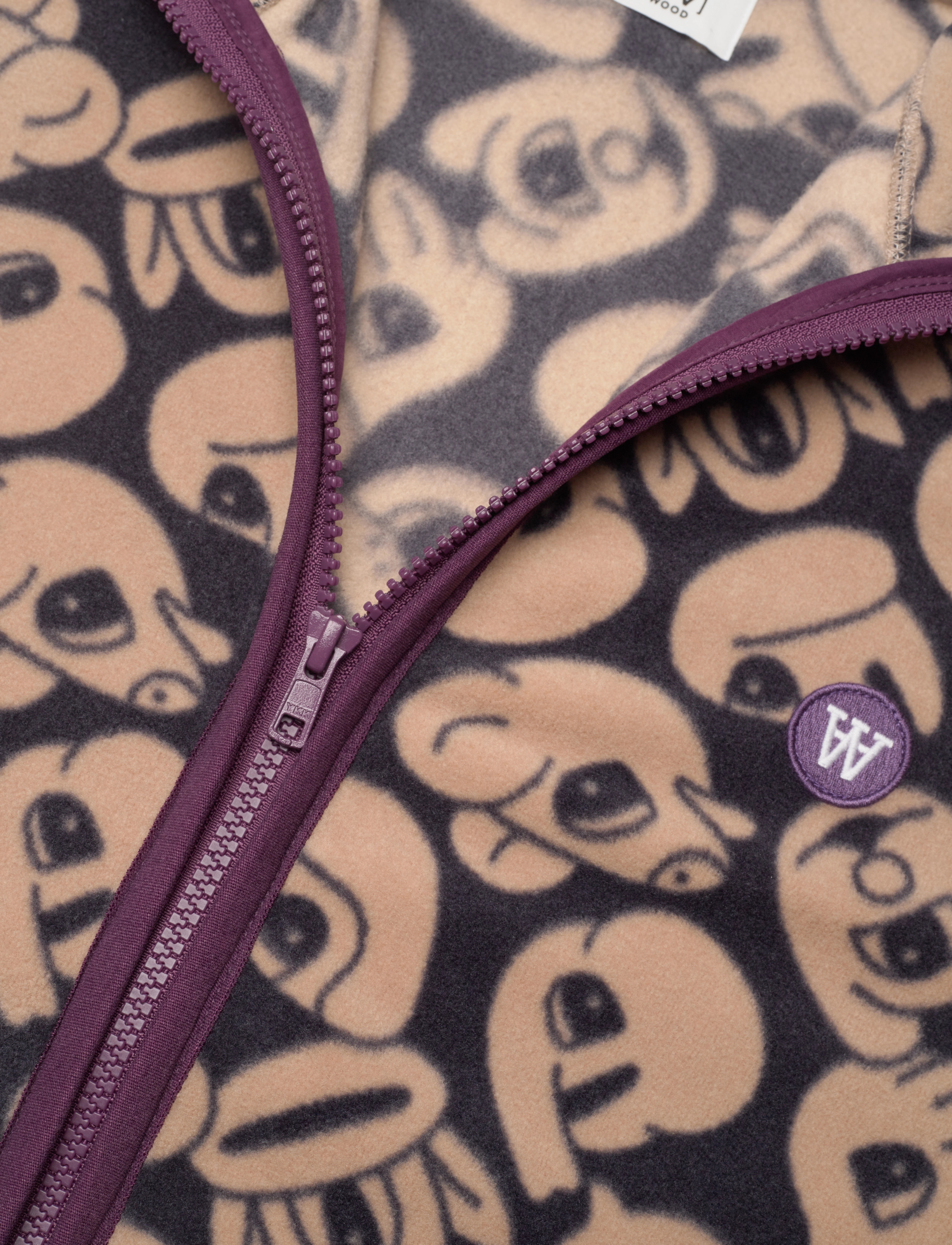 DOUBLE A BY W.W. - Jay zoo zip fleece sweatshirt - taupe - 2