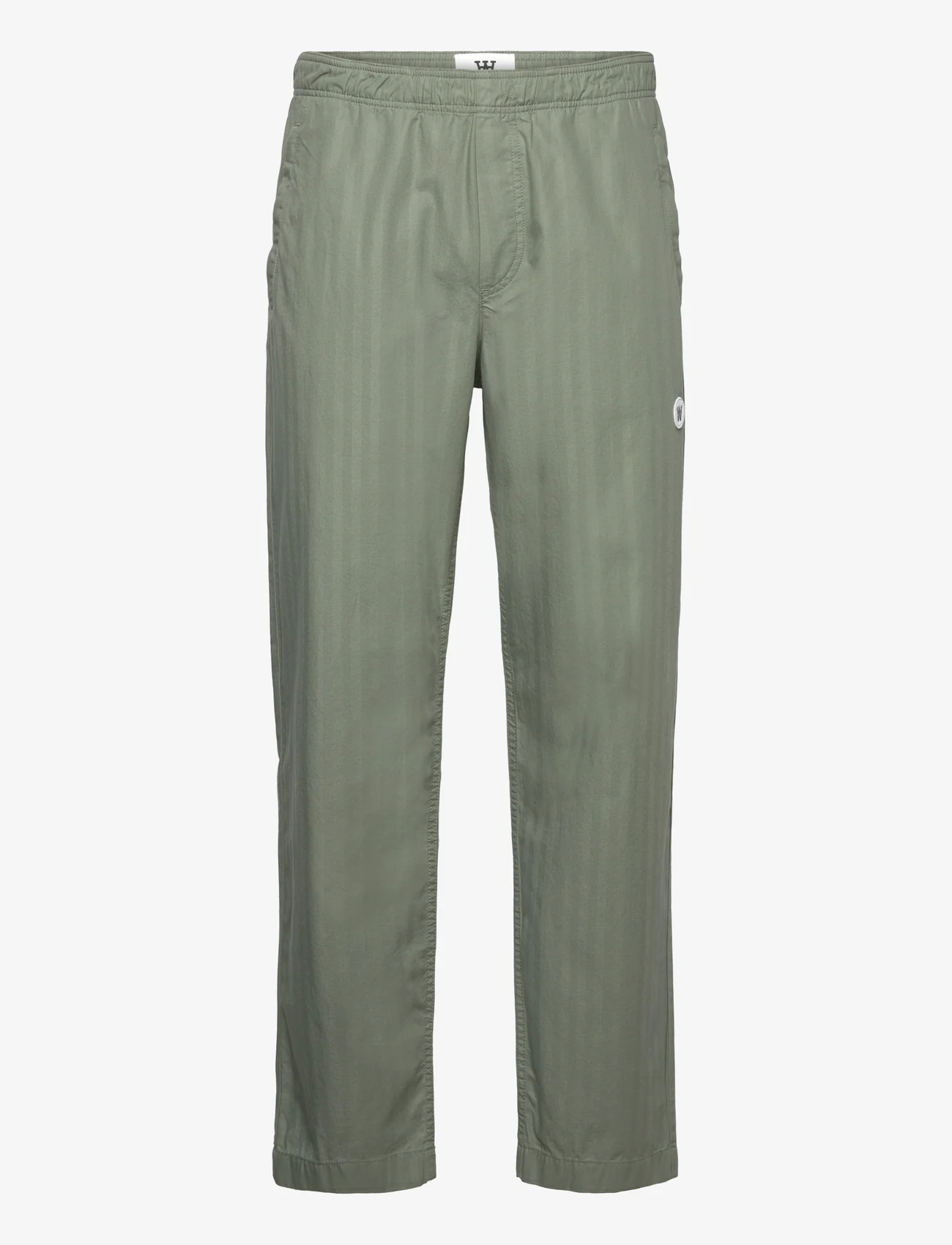 Double A by Wood Wood - Lee herringbone trousers - casual byxor - olive - 0
