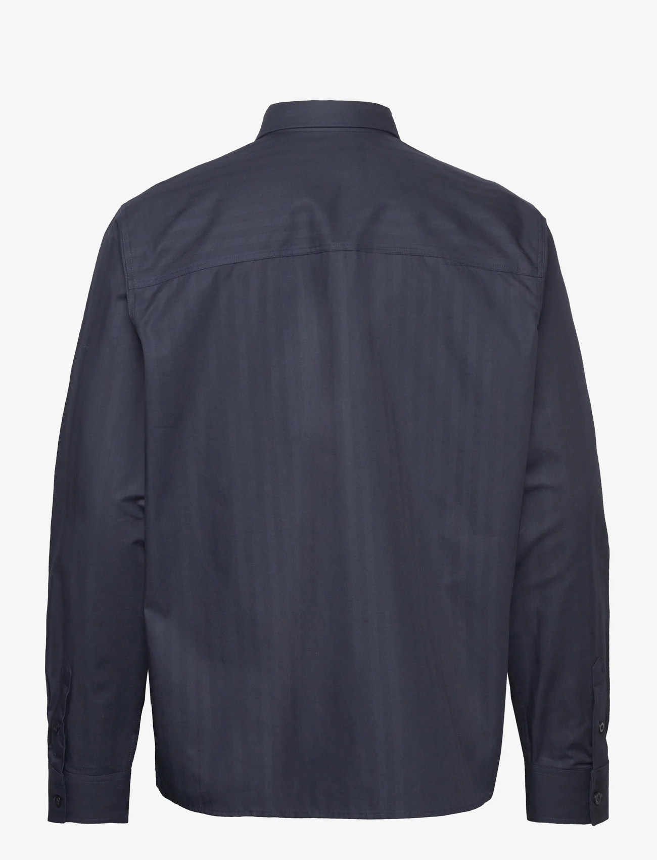 Double A by Wood Wood - Carson herringbone shirt - basic skjorter - navy - 1