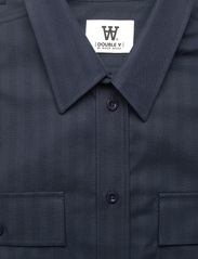 Double A by Wood Wood - Carson herringbone shirt - basic shirts - navy - 2
