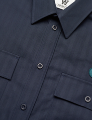Double A by Wood Wood - Carson herringbone shirt - basic skjorter - navy - 3