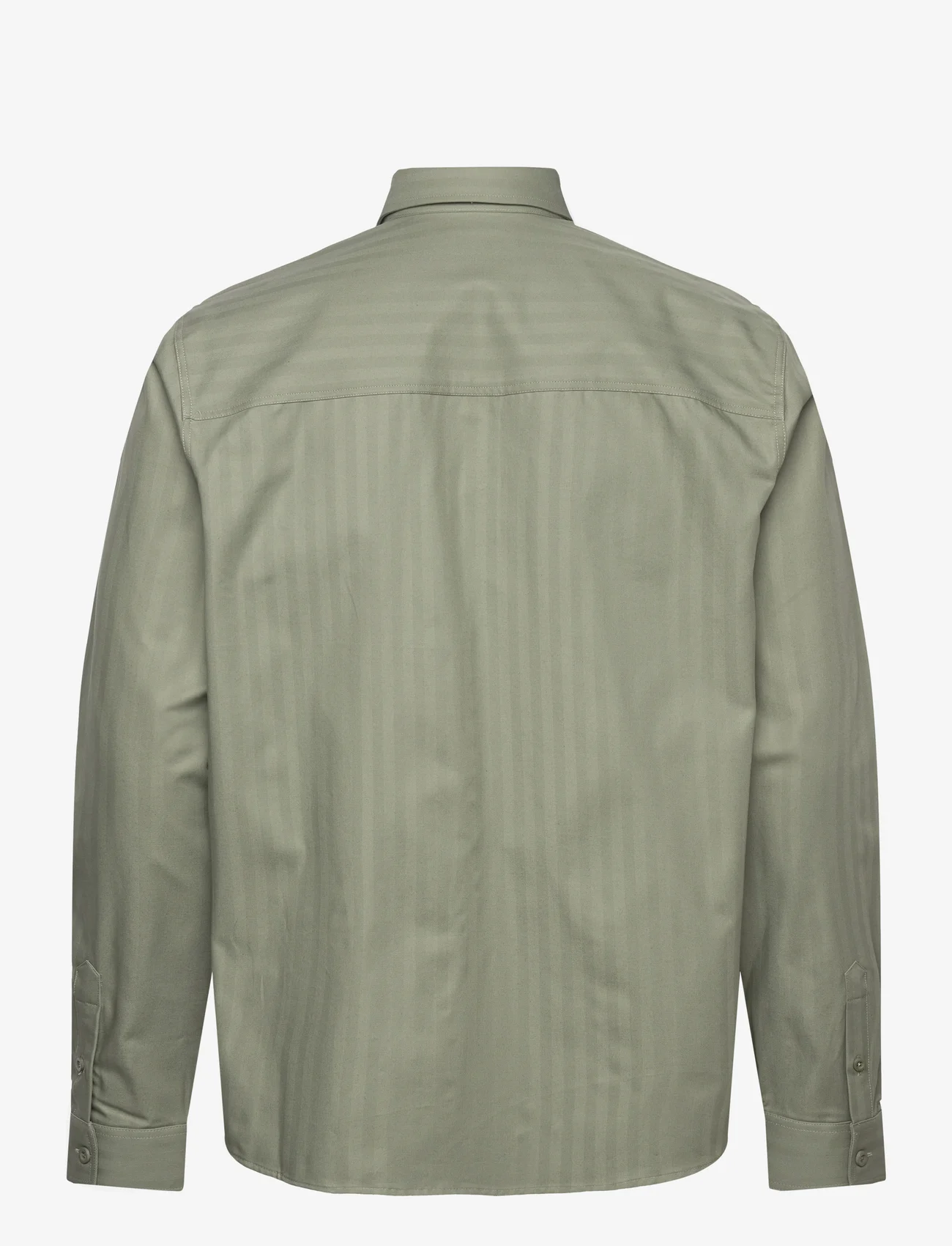 Double A by Wood Wood - Carson herringbone shirt - basic shirts - olive - 1