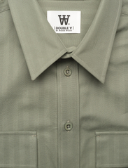 Double A by Wood Wood - Carson herringbone shirt - basic skjorter - olive - 2