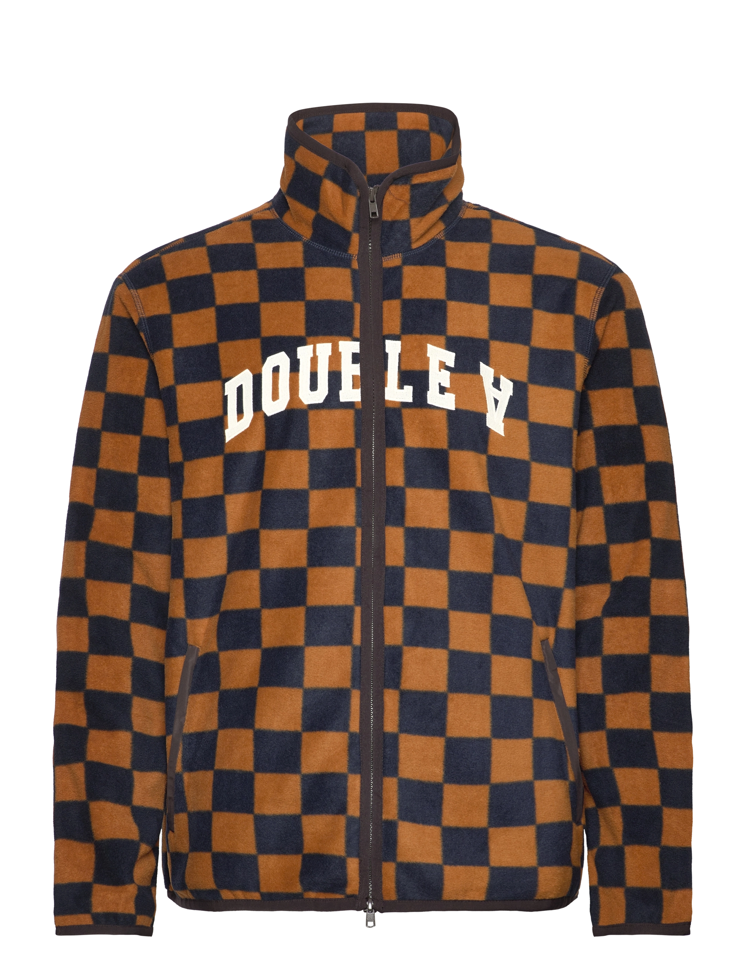 WOOD WOOD Jay IVY zip fleece - Sweatshirts - ETERNAL BLUE/GOLDEN BROWN AOP / brown