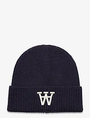 Double A by Wood Wood - Vin logo beanie - beanies - navy - 0