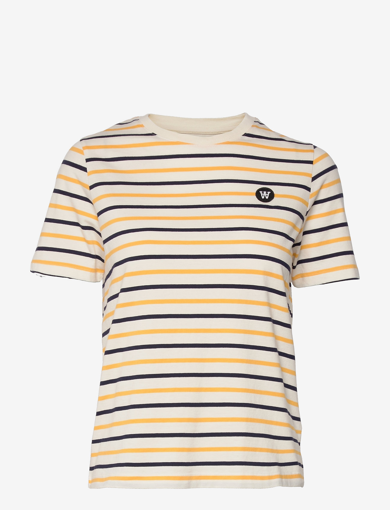 Double A by Wood Wood - Mia stripe T-shirt - off-white/yellow stripes - 0