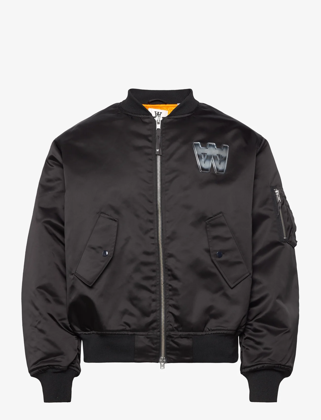 Double A by Wood Wood - Aki Chrome Combo Bomber - spring jackets - black - 0