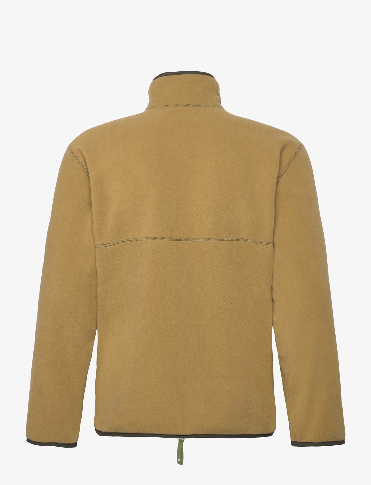 Double A by Wood Wood - Jay Chrome Badge Zip Fleece - mid layer jackets - richard beige - 1