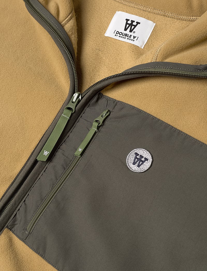 WOOD WOOD - Jay Chrome Badge Zip Fleece - richard beige - 2