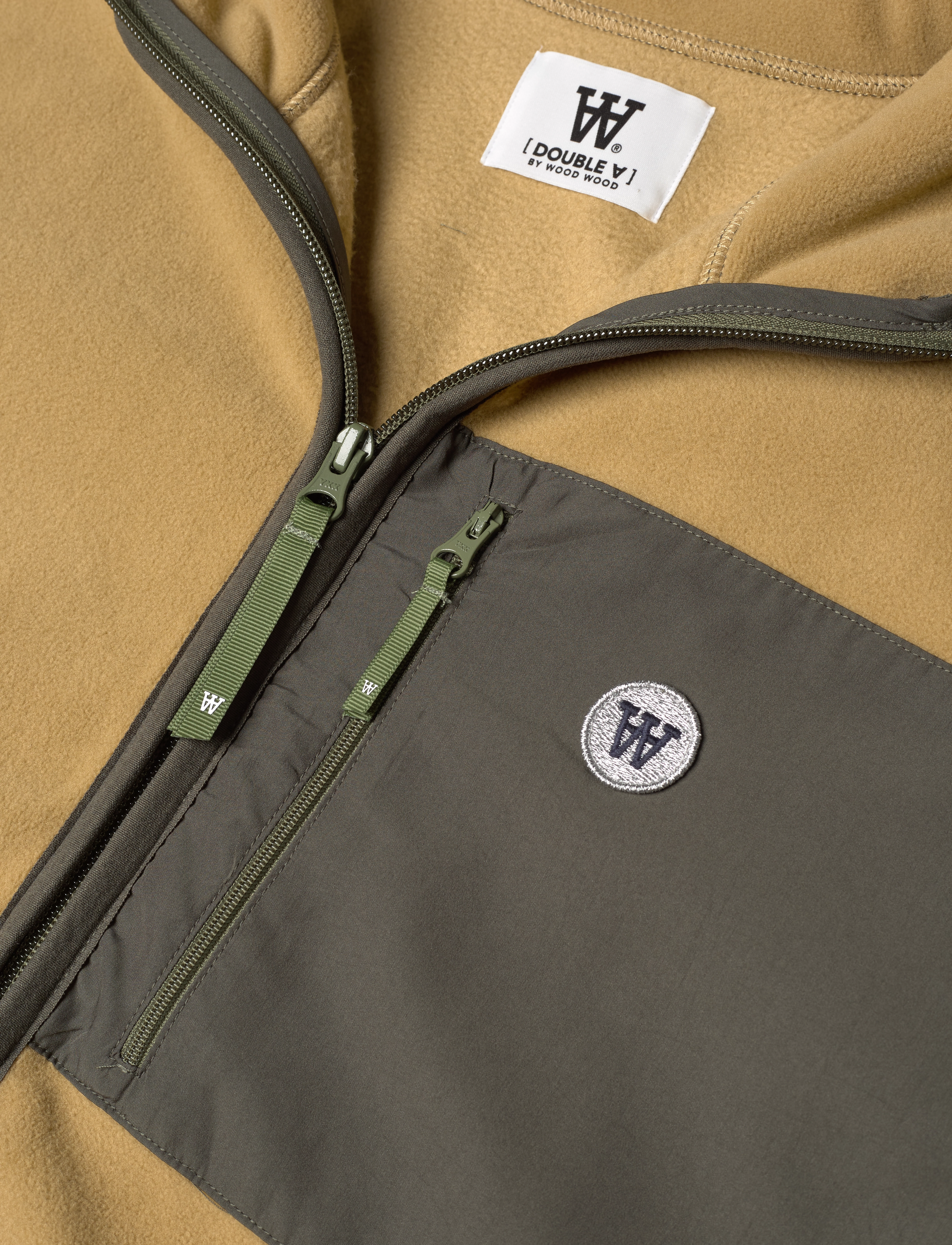 WOOD WOOD - Jay Chrome Badge Zip Fleece - richard beige - 2