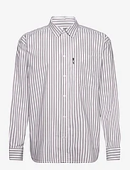 Double A by Wood Wood - Day Striped Shirt GOTS - langærmede skjorter - steel grey - 0