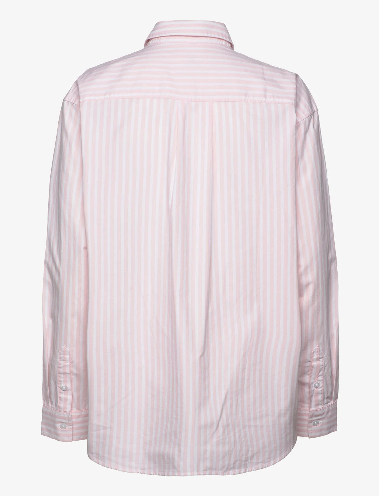 Double A by Wood Wood - Day Striped Shirt GOTS - long-sleeved shirts - tangerine - 1