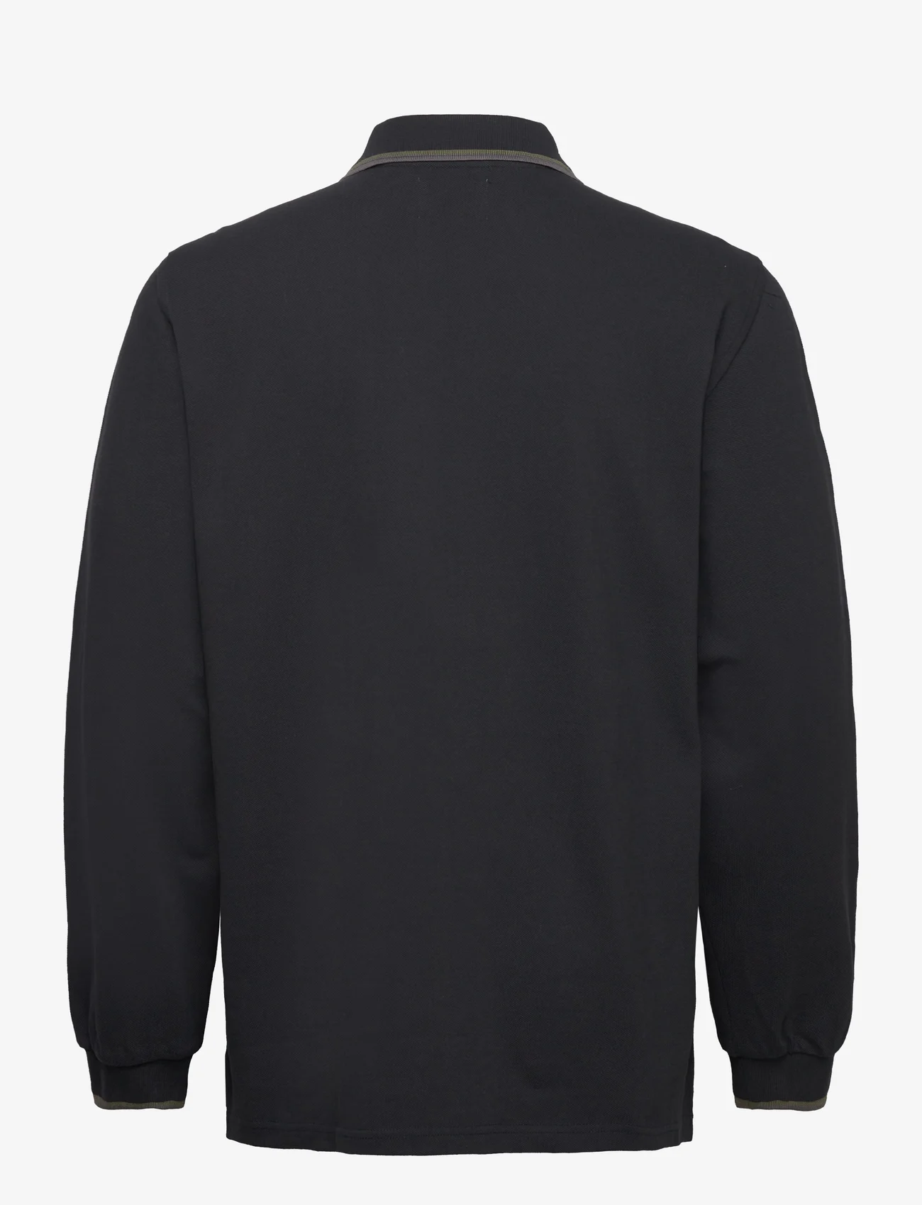 Double A by Wood Wood - Len Baseline LS Polo GOTS - polo shirts - black - 1