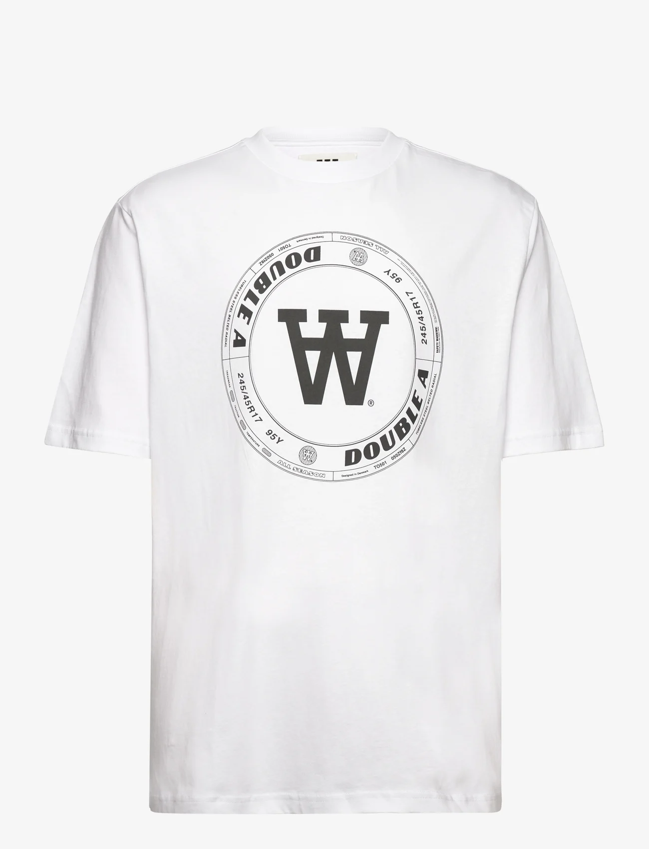Double A by Wood Wood - Asa Tirewall T-Shirt GOTS - kortærmede t-shirts - white - 0