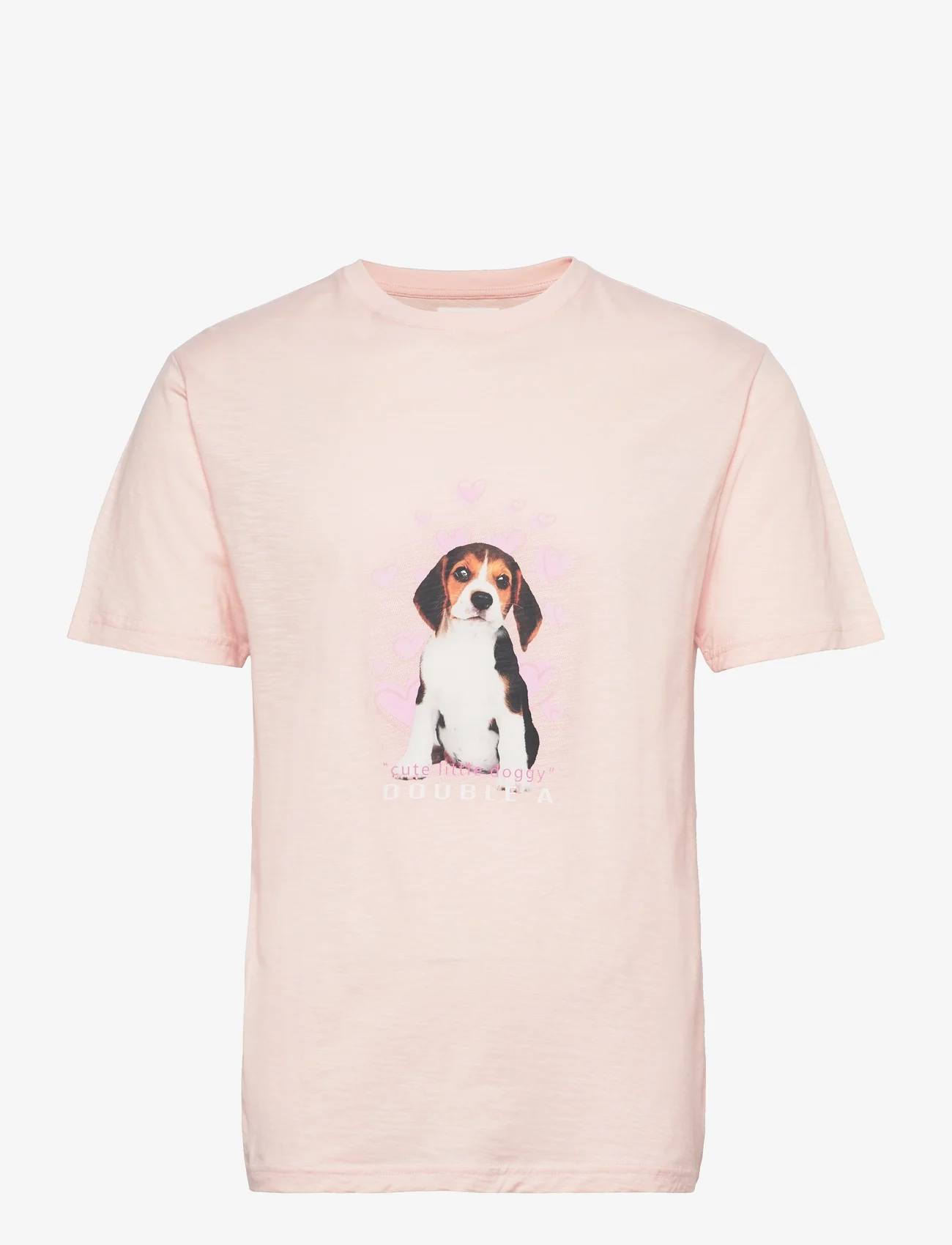 Double A by Wood Wood - Ace Cute Doggy T-shirt - kortärmade t-shirts - pale pink - 0