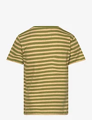 Double A by Wood Wood - Ola Chrome Badge T-Shirt GOTS - kortermede t-skjorter - khaki/pesto stripes - 1