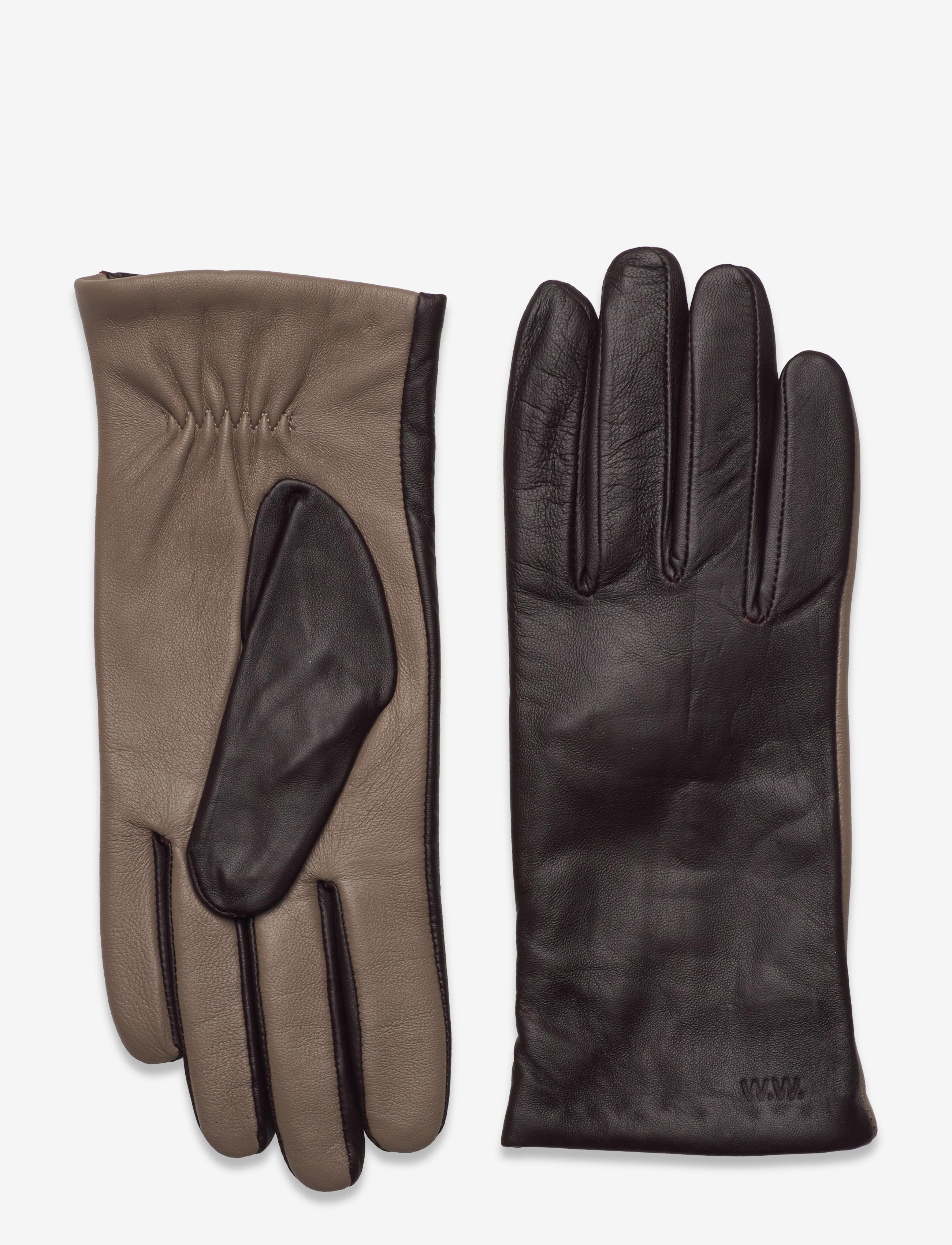 Double A by Wood Wood - Kirsten leather gloves - dark coffee - 1