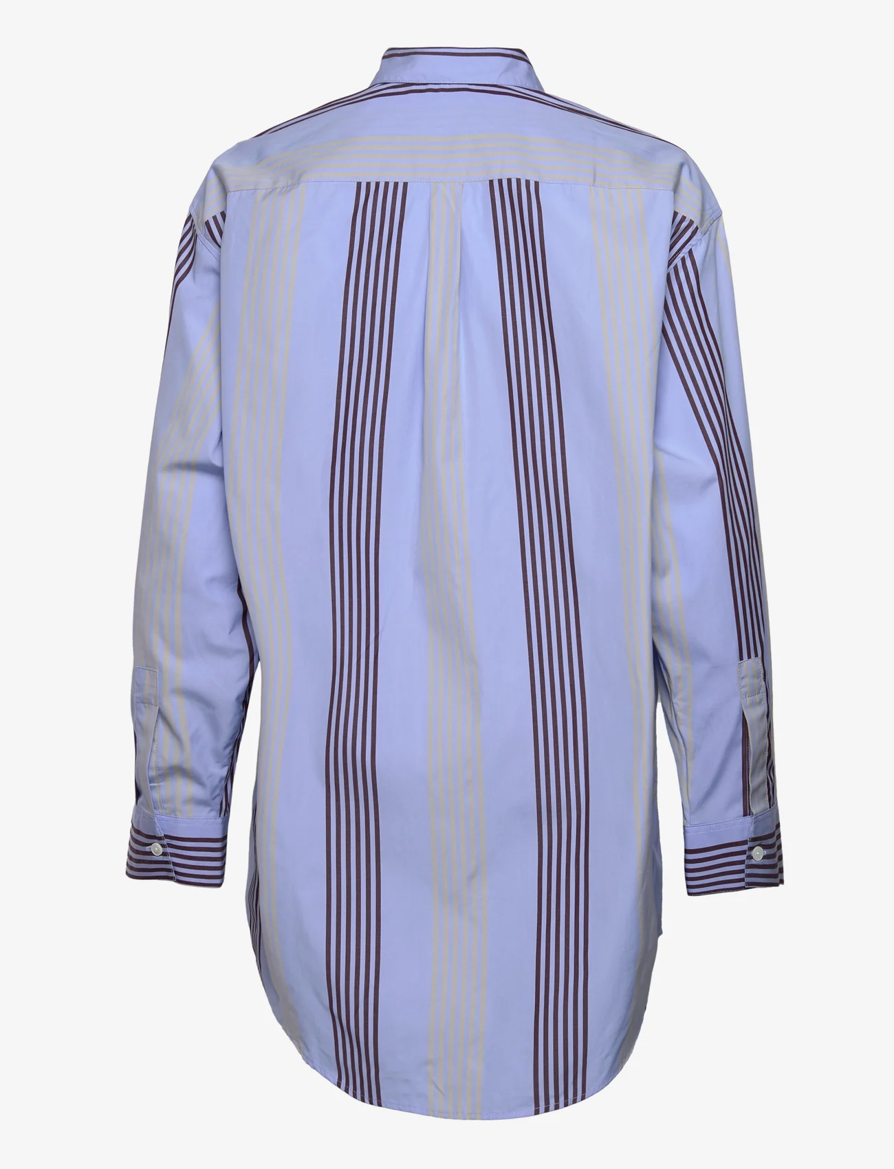 Double A by Wood Wood - Charlene poplin stripe shirt - langärmlige hemden - light blue - 1
