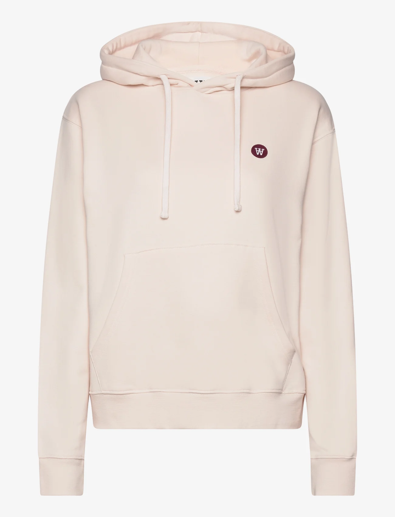 Double A by Wood Wood - Jenn Chest Print Hoodie - sweatshirts & hættetrøjer - almost mauve - 0
