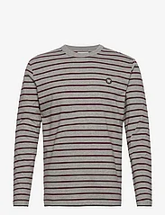 Double A by Wood Wood - Mel stripe long sleeve GOTS - langermede t-skjorter - slate grey - 0