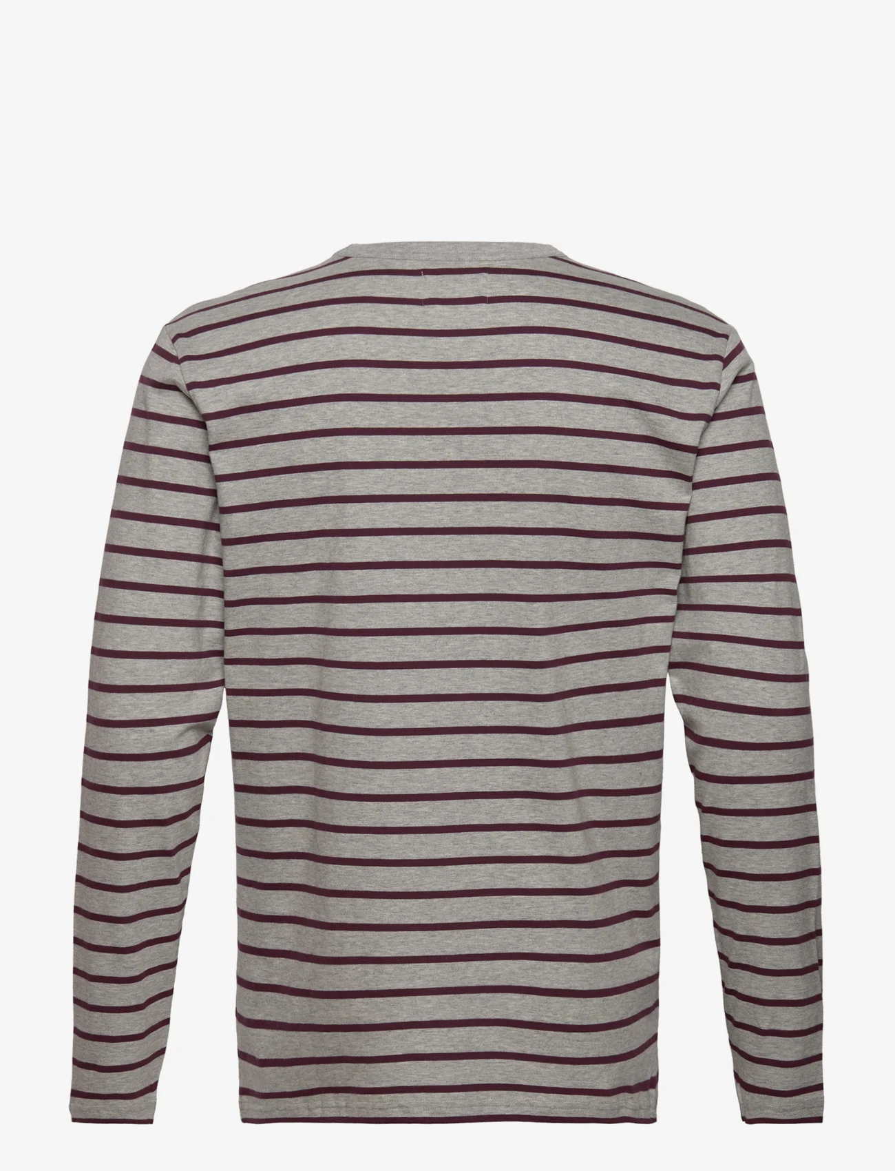 Double A by Wood Wood - Mel stripe long sleeve GOTS - langermede t-skjorter - slate grey - 1
