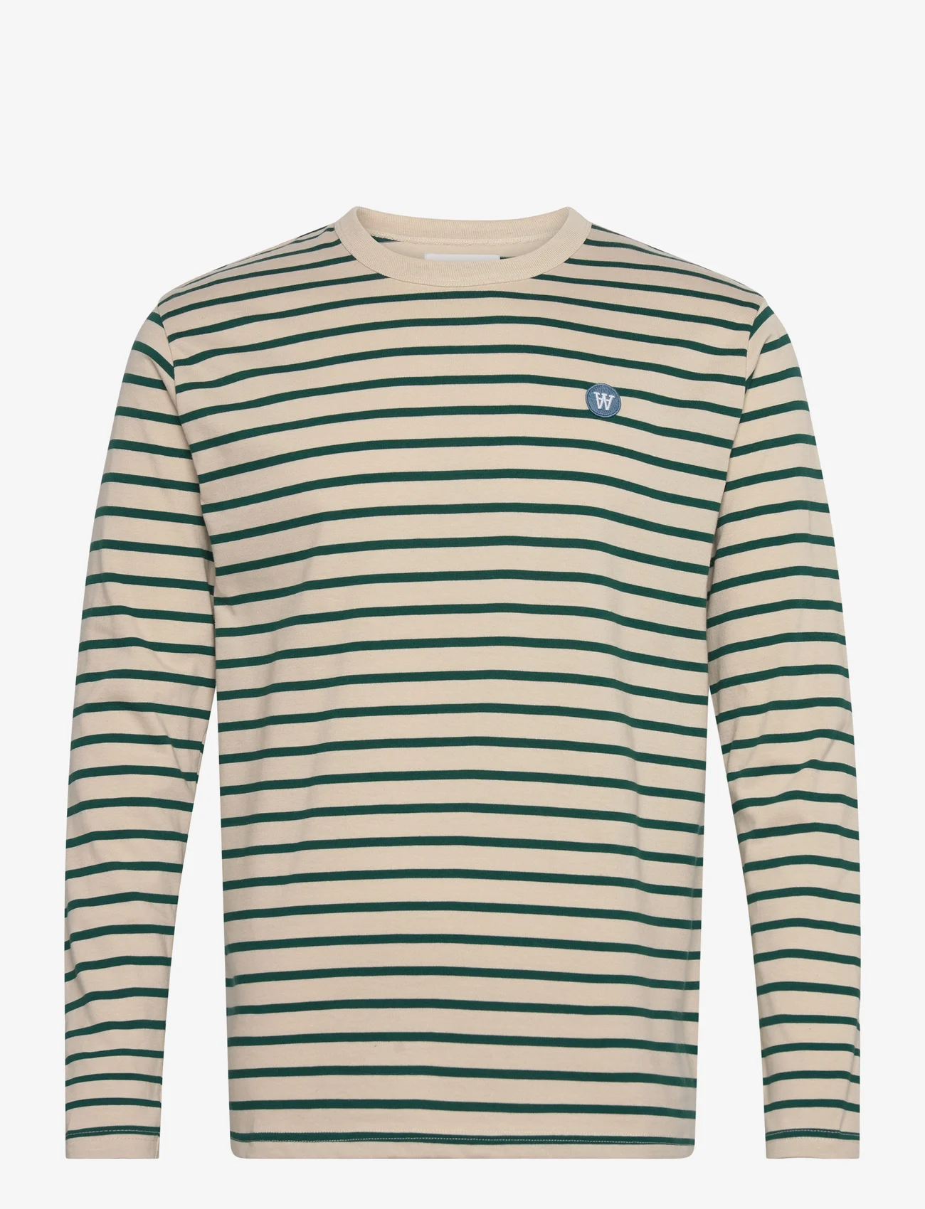 Double A by Wood Wood - Mel longsleeve - langærmede t-shirts - foggy striped - 0