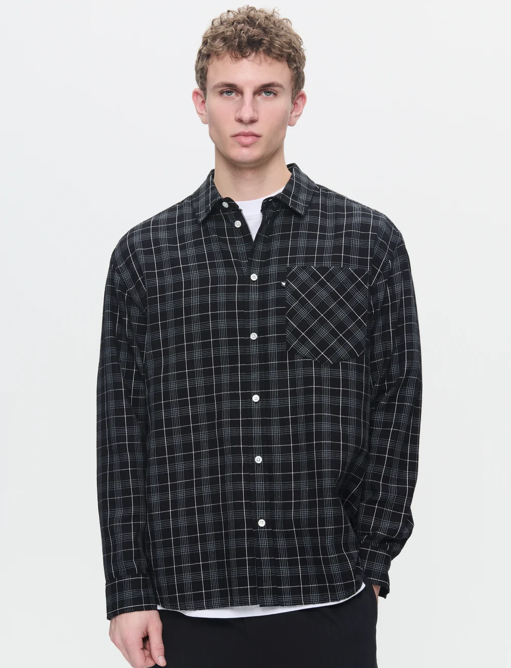 WOOD WOOD - WWDay Light Flannel - flanellskjortor - licorice - 0