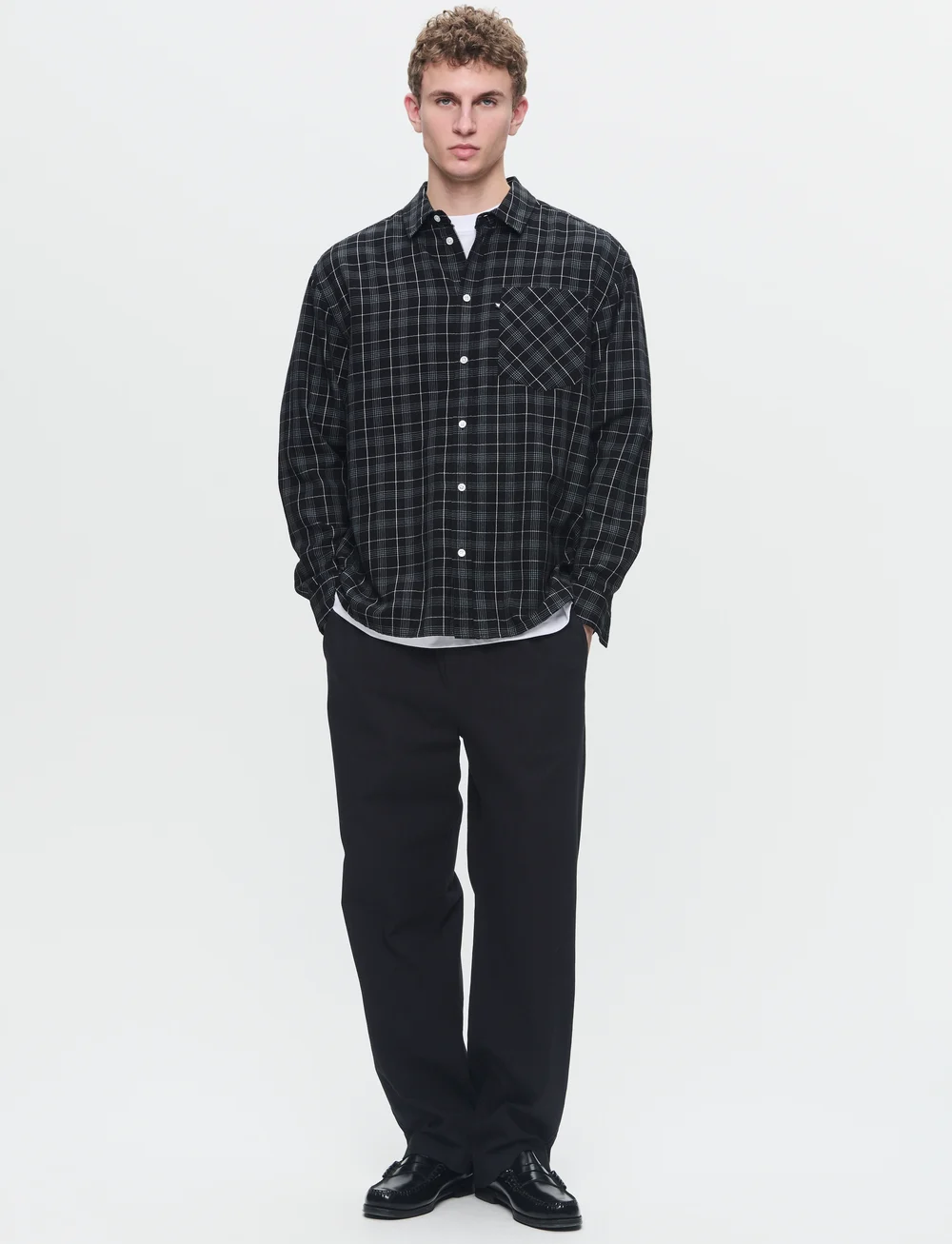 WOOD WOOD - WWDay Light Flannel - flanellskjortor - licorice - 2