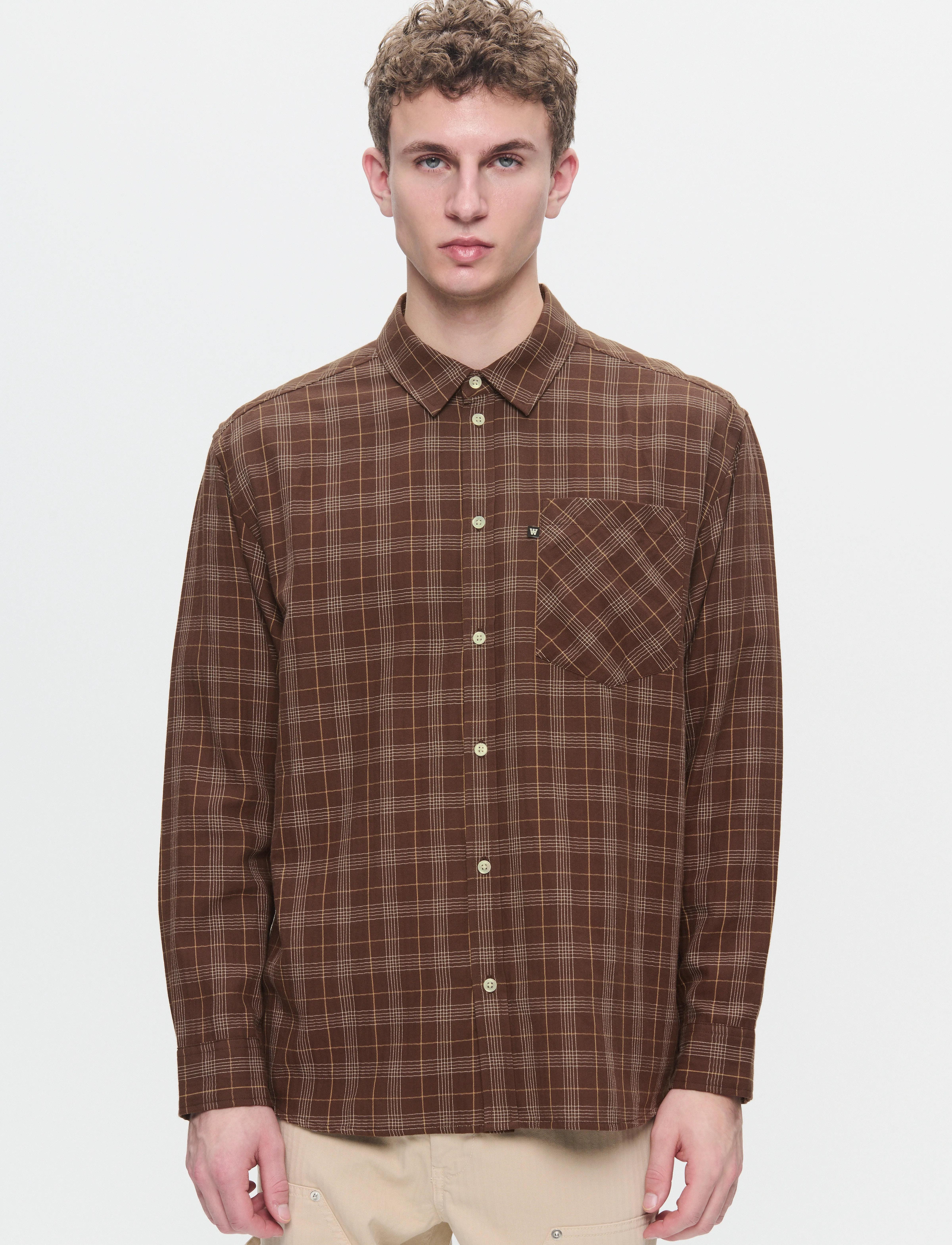WOOD WOOD WWDay Light Flannel - Skjorter - POTTING SOIL / brown