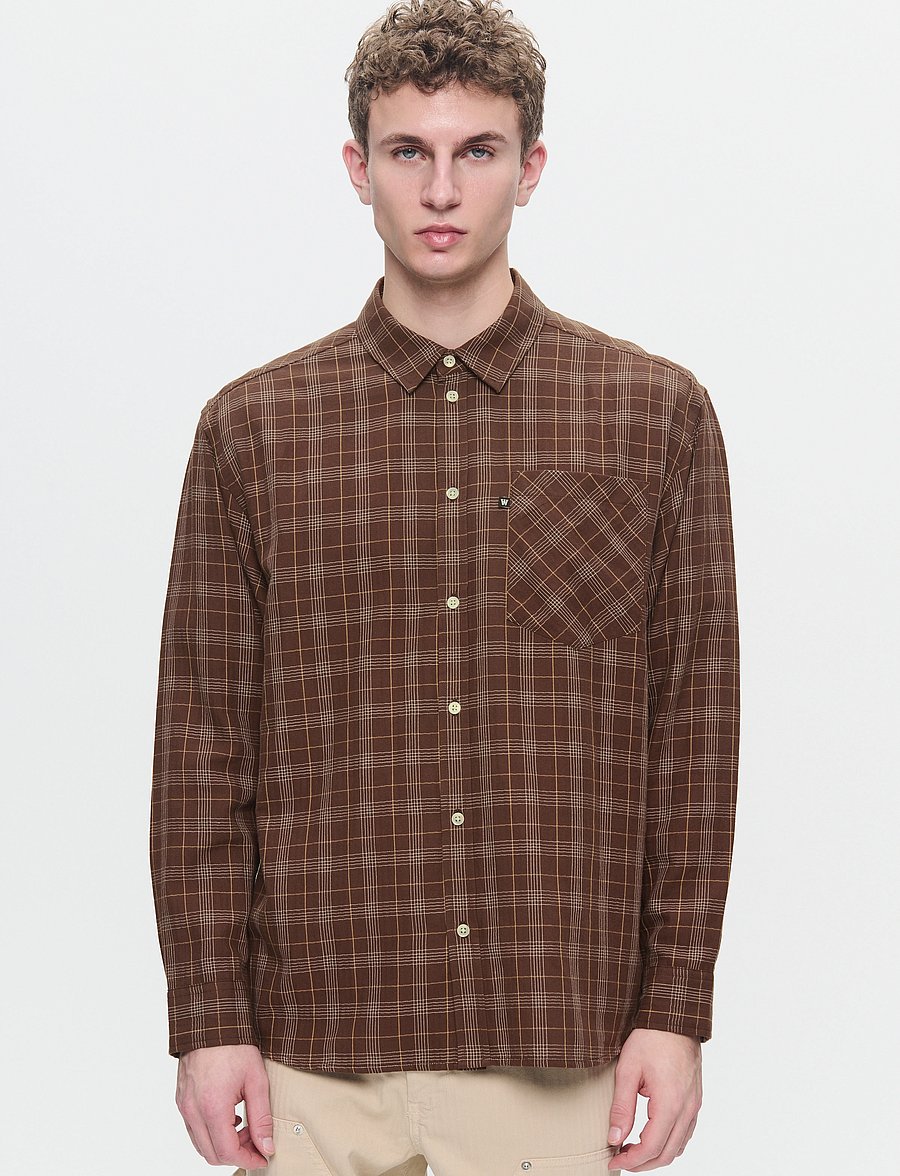WOOD WOOD - WWDay Light Flannel - flaneliniai marškiniai - potting soil - 0