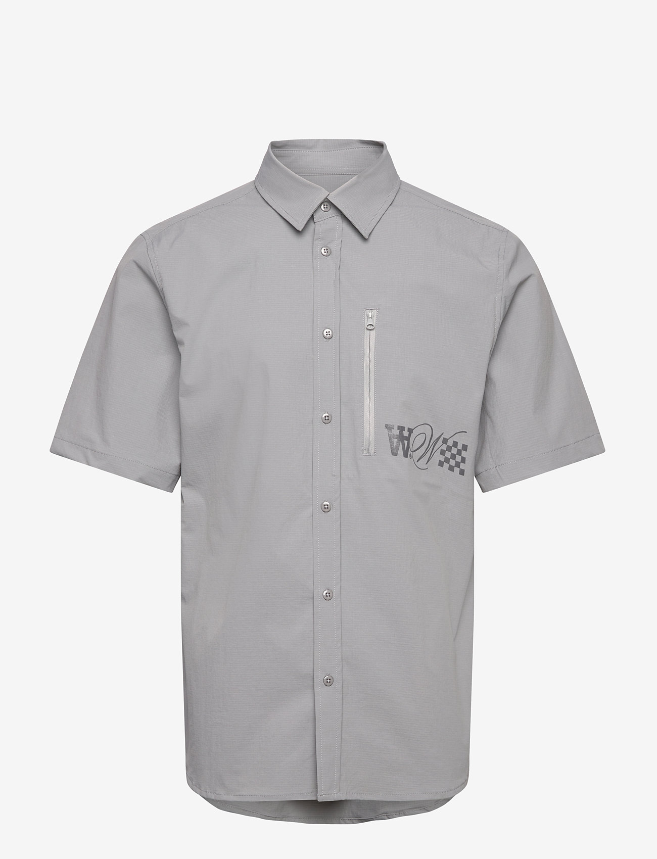 WOOD WOOD - WWEra Tech - kurzarmhemden - gray flannel - 1