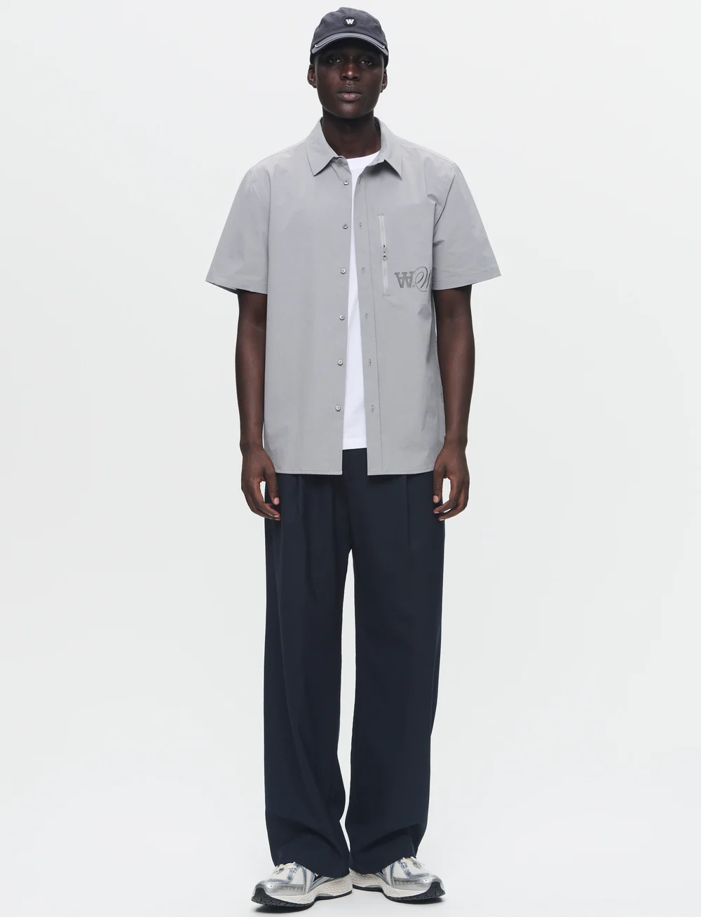 WOOD WOOD - WWEra Tech - kortærmede skjorter - gray flannel - 3