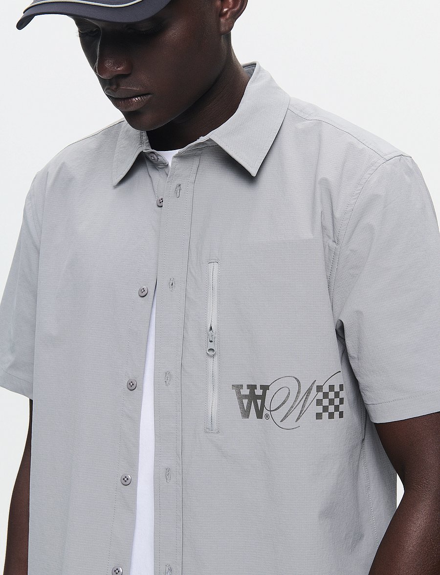 WOOD WOOD - WWEra Tech - kortärmade skjortor - gray flannel - 5
